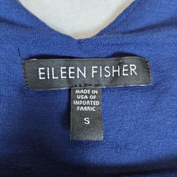 Eileen Fisher Blue Bonnet Ballet Neck Stretch Midi Dress Size Small Pencil Royal - Picture 10 of 14